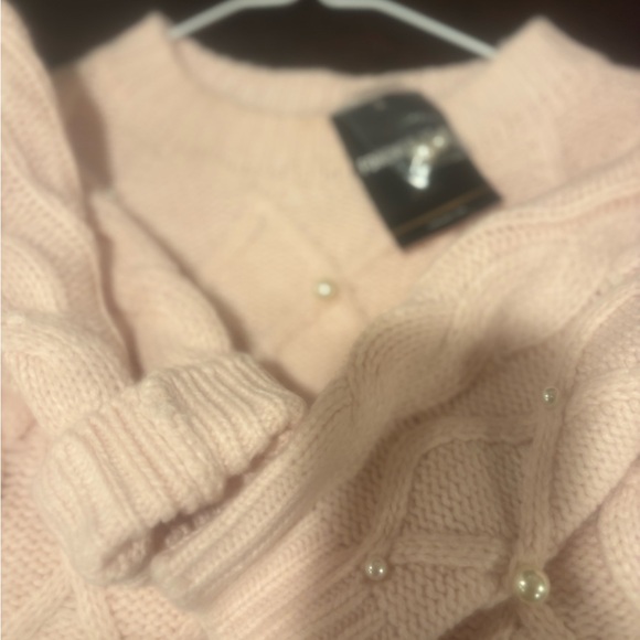 Forever 21+ Pink Pearl Embellished Sweater 2X - Picture 2 of 5